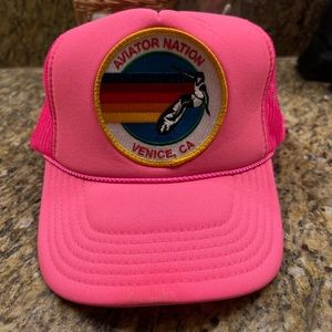 Neon Pink Aviator Nation Trucker hat. Worn a couple of times